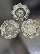 3 Shannon Crystal Designs Of Ireland Lead Crystal Small Plates Hand Crafted 5"