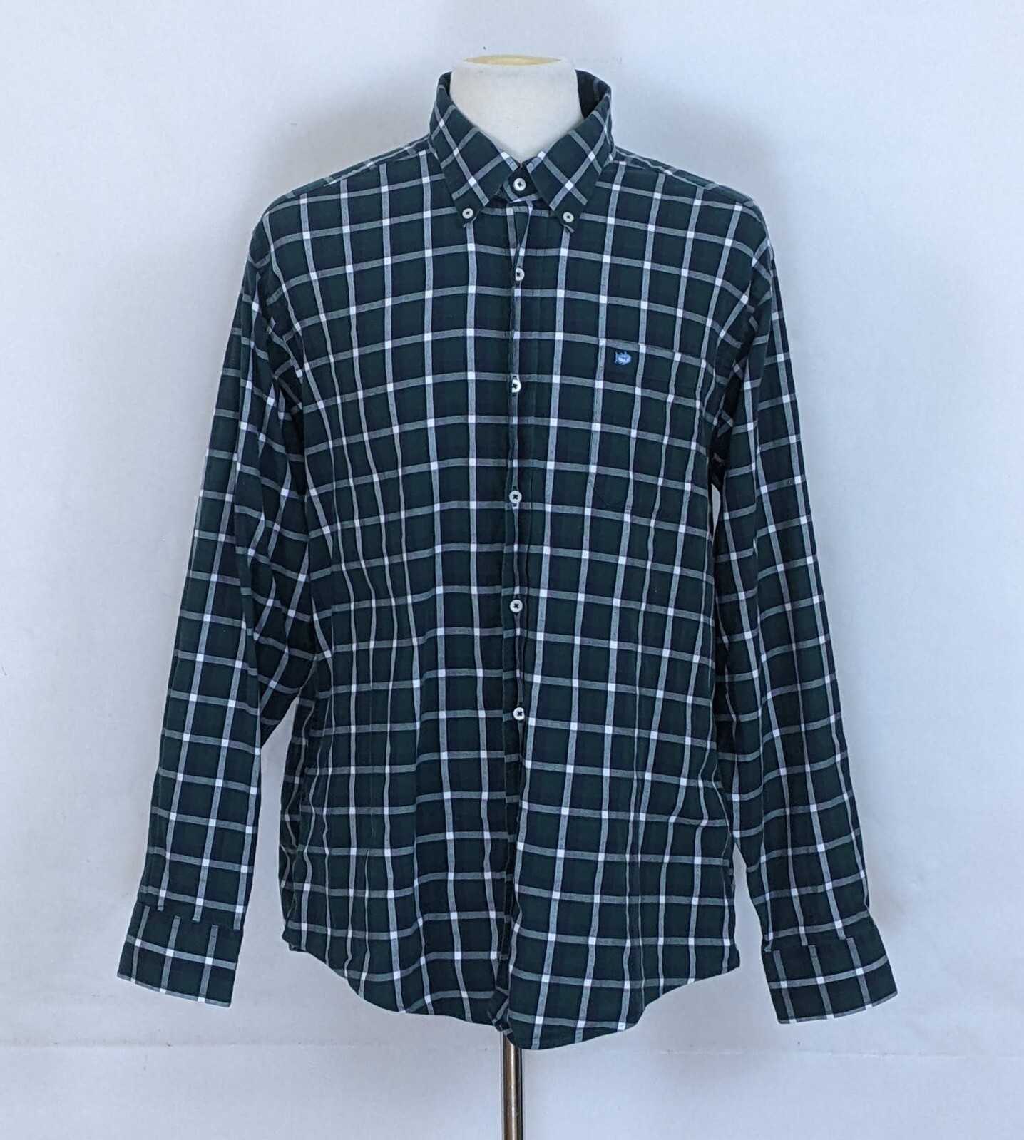Southern Tide Men's Plaid Checks Twill Button Down Green Shirt Size XL
