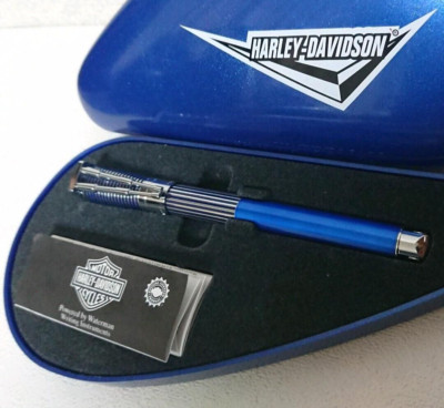Harley Davidson WATERMAN Blue/Chrome stripe Fountain pen wz