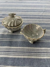 Vintage, porcelain, sugar & creamer (sea shell style)  set
