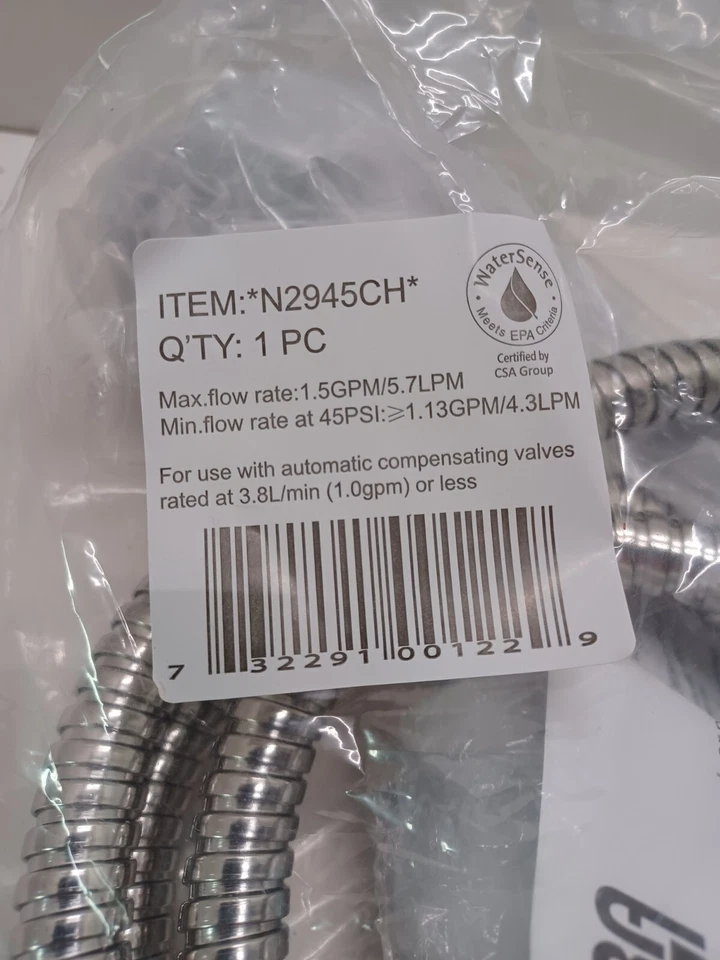 Hand Held Shower Head Low Flow 9-jet Turbo Massage 1.5gpm Energy & Water Saver - Image 4 of 4