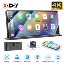 4K Touch Screen 11.30in Portable Apple Carplay Android Auto Car Stereo Dash Cam