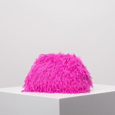 Pink Evening Dinner Fluffy Clutch Handbag  Bag Dress Dinner Bag Purse  