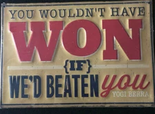 YOGI BERRA - OPEN ROAD BRAND - COLLECTIBLE METAL SIGN - NEW w/ORIGINAL PACKAGING