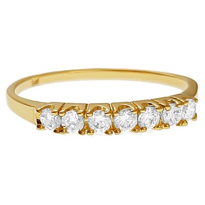 Bague Femme Plaquée Or 750/000 Avec Oxydes De Zirconium - Taille 54 Disponible - Doré - Neuf Avec étiquettes