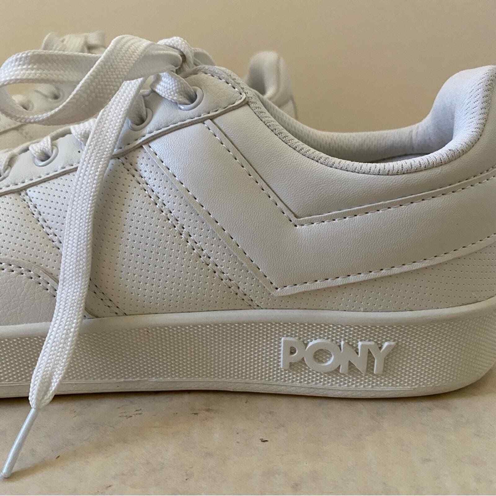 Sneakers atletiche da uomo Pony basse classiche bianche con lacci taglia 8 5