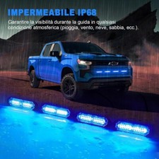 1 Lampeggiante 10 Led 18W  BLU Strobo Ambulanza Polizia Auto Blu Vigili Automedi