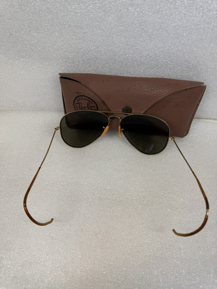 Vintage 70's Ray Ban GP Aviator 58[]14 Gold Wrap Around Sunglasses