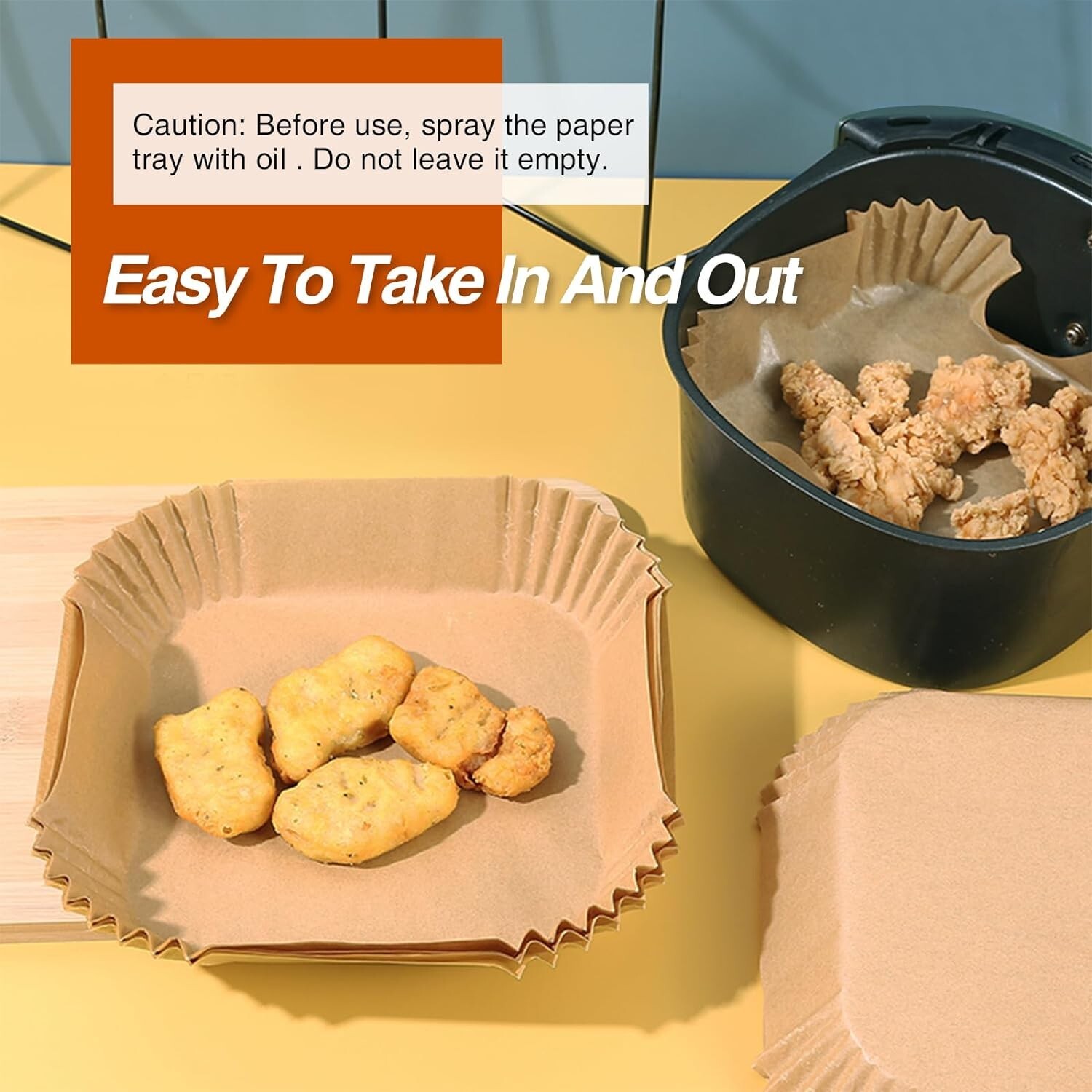 100 Pcs Air Fryer Disposable Paper Liners Nonstick Parchment Oilproof