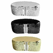 Cintura Larga Elasticizzata Donna - Fusciacca Vintage Con Fibbia Per Abiti E Cappotti (Nero)