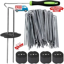 100 Landscape Fabric Staples Garden Stakes Galvanized Sod Staples 6 '' 11 Gauge