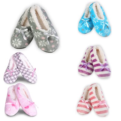 Women's Fuzzy Winter Slippers Ballerina Non-Slip Warm Fleece Indoor
