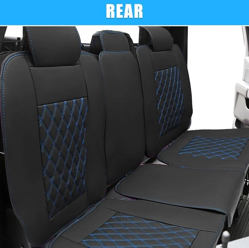 Чехлы на задние сиденья легковых и грузовых автомобилей Dodge Ram 1500 2500 3500 с двойной кабиной черные синие 3 штуки - Изображение 2 из 4