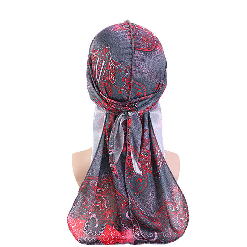 Pack of 12 Durag Headwrap Headscarf Bandana Doo Rag Long Tail (Red) 