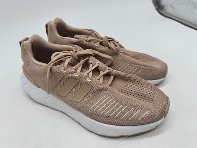 Adidas Swift Run 22 Athletic Sneakers Women's Ash Pearl Knit Lace-Up - 8.5