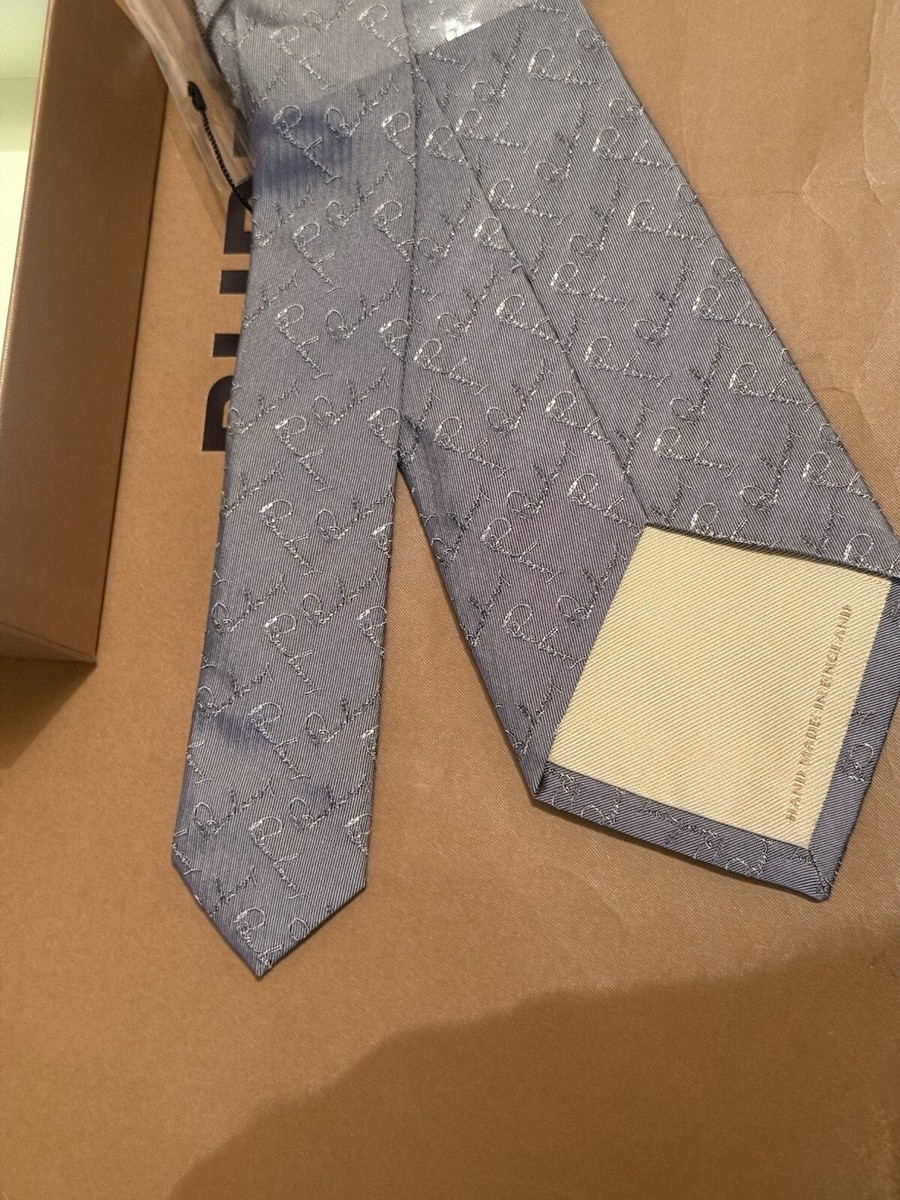 silver burberry tie