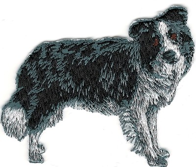 2 1/2'' x 3 1/4'' Border Collie Full Body Dog Breed Embroidery Patch