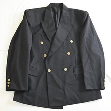 Vtg Protocol 40S Black Gold Button Double Breasted Jacket Sport Coat