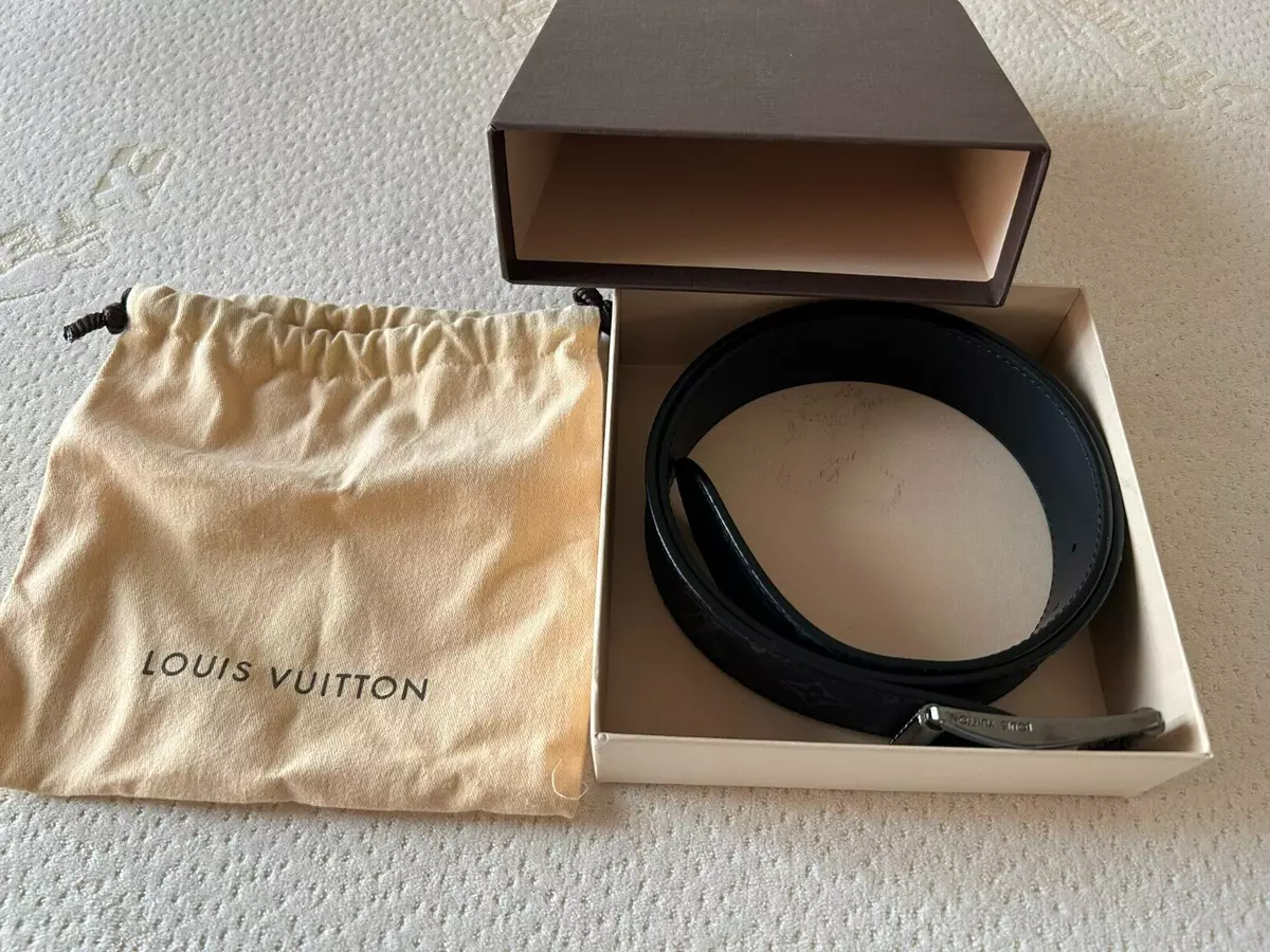 Genuine Louis Vuitton LV Black Leather belt with LV Box &