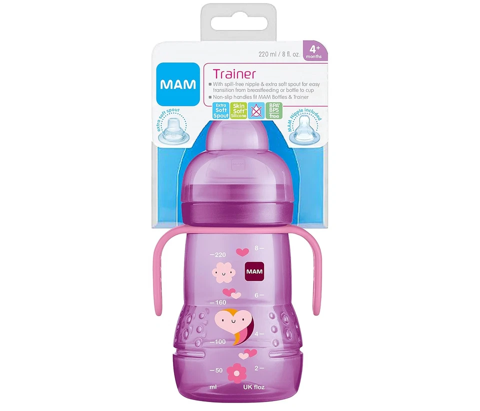 Taza de entrenamiento de plástico MAM (1 unidad), 8 oz. Taza de beber Trainer con Sp extra suave Foto 3 de 4