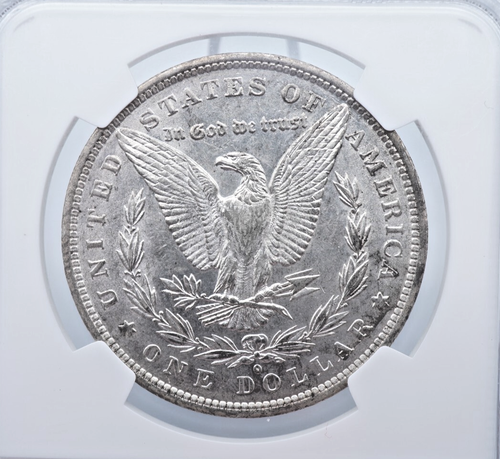 1882 O/S Morgan Silver Dollar NGC & CAC AU 55 - C1917 - .175 - Picture 4 of 5
