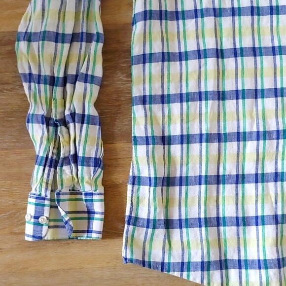 BLUE by Saks Fifth Avenue Men's 100% Linen Button Down Shirt Size XL