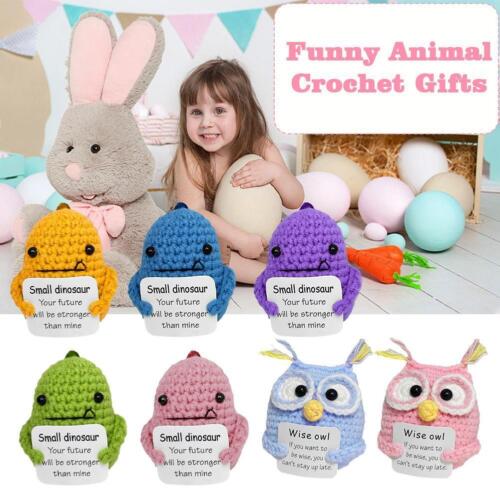Mini Funny Animal Crochet - Funny Animal Gift - Tiny Crochet Animals Farm U7P7 - Foto 1 di 21