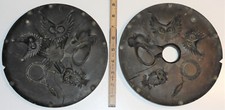 Vintage 9” Rubber Spin Casting Mold Wise Owls Elephant Fancy Handheld Mirror