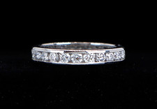 4,000 Platinum Round Diamond 3.3mm Full Channel Set Wedding Band Size 4.75