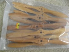 Lot of 12 RC Airplane Accessories Wood O R 9-5 G 19 H Propellers NOS