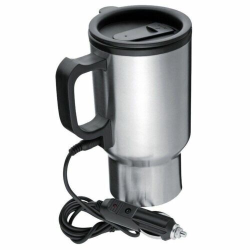 Jaguar Car Plug Heated Flask Hot Drinks Mug Cup Baby Thermos Stainless Steel