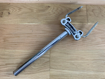 LUDWIG Double Rack Tom Drum Mount Post Holder Part w/ L-Arms 70s 80s Vtg 12-inch