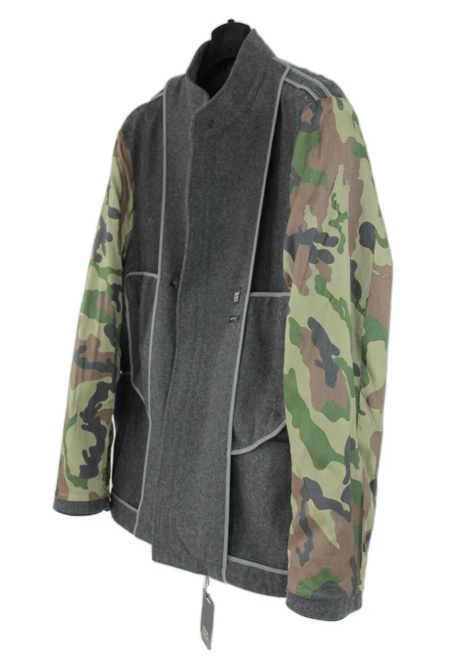 CHAQUETA DE LANA DANIELE ALESSANDRINI GRIS MELTON, Talla L Foto 3 de 4