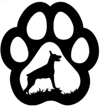 10cm Dobberman Dog Paw  iron on transfer