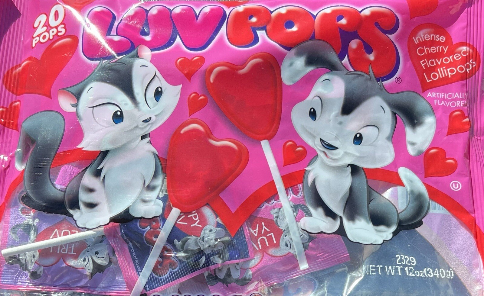 LUV POPS INTENSE CHERRY VALENTINES LOLLYPOPS 20 TO A BAG 72965773602 EBay
