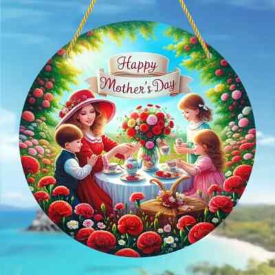 Happy Mother's Day Vintage Style Sun Catcher Round