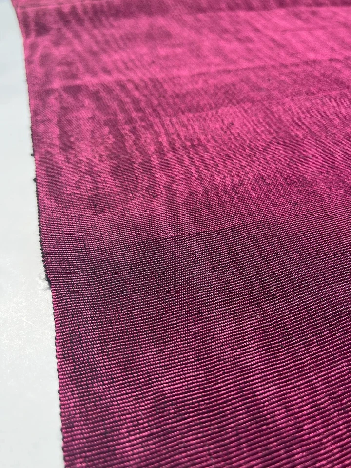 Purple Silk Moire Fabric, Silk Shantung Watermark Fabric By 2 Meters. - image 4 of 4