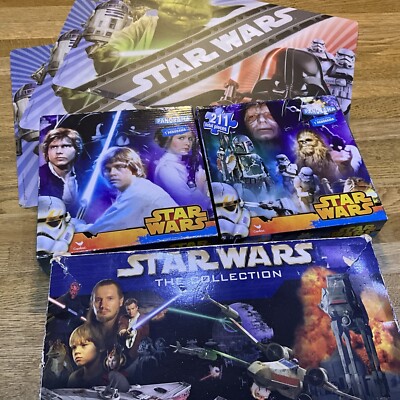 STAR WARS KONVOLUT 2 STICHSÄGEN AUS EINEM 3 TEILIGEN SET, 4 SCHEIBEN SAMMLUNG, 3 MÄUSE/TISCHSET