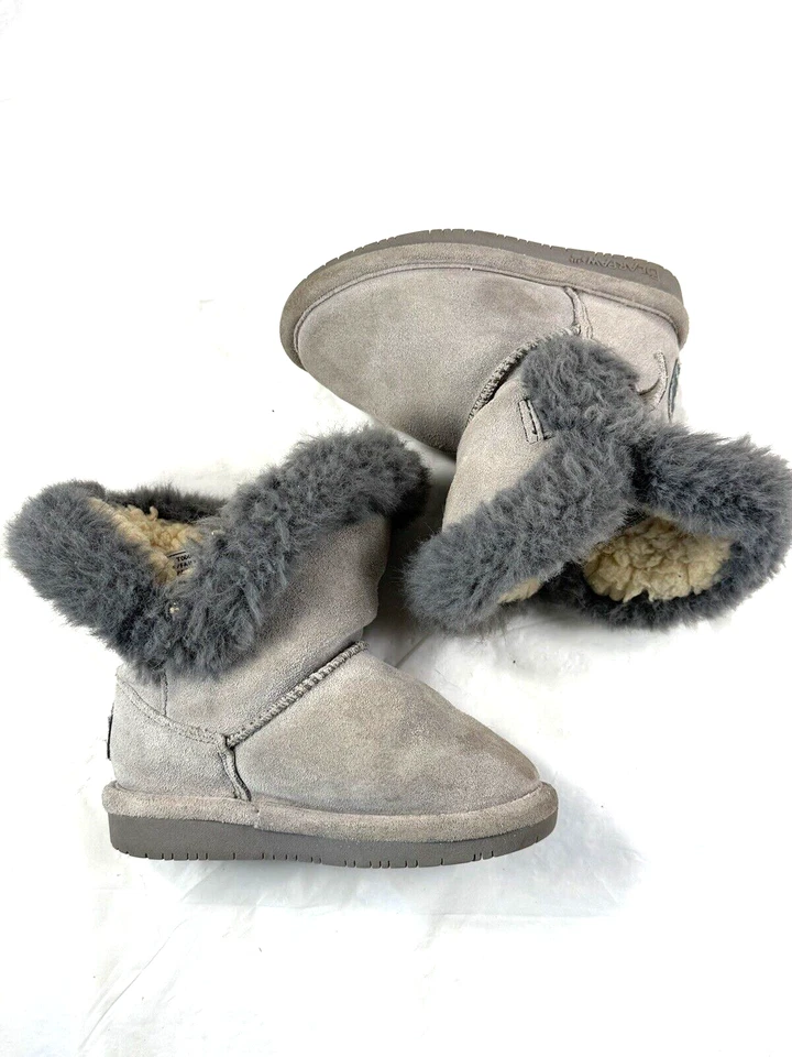 Botines de gamuza gris Bearpaw para niñas pequeñas talla 8 Foto 4 de 4