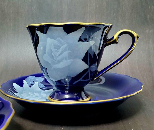 Koransha Luri Rose Coffee Bowl Plate Set Of 3 By The DDU - Picture 4 of 9