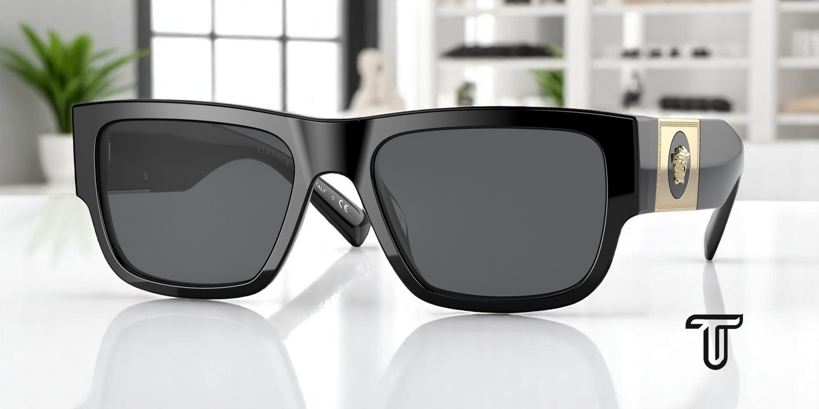 VERSACE VE4406 GB1 87 Black Dark Grey 56 mm Men's Sunglasses