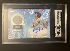 2023 Topps Holiday WHAR-AV Anthony Volpe Autographed Relic Auto RPA /25 SGC 10