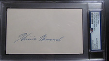 Heinie Manush signed Index Card PSA Certified