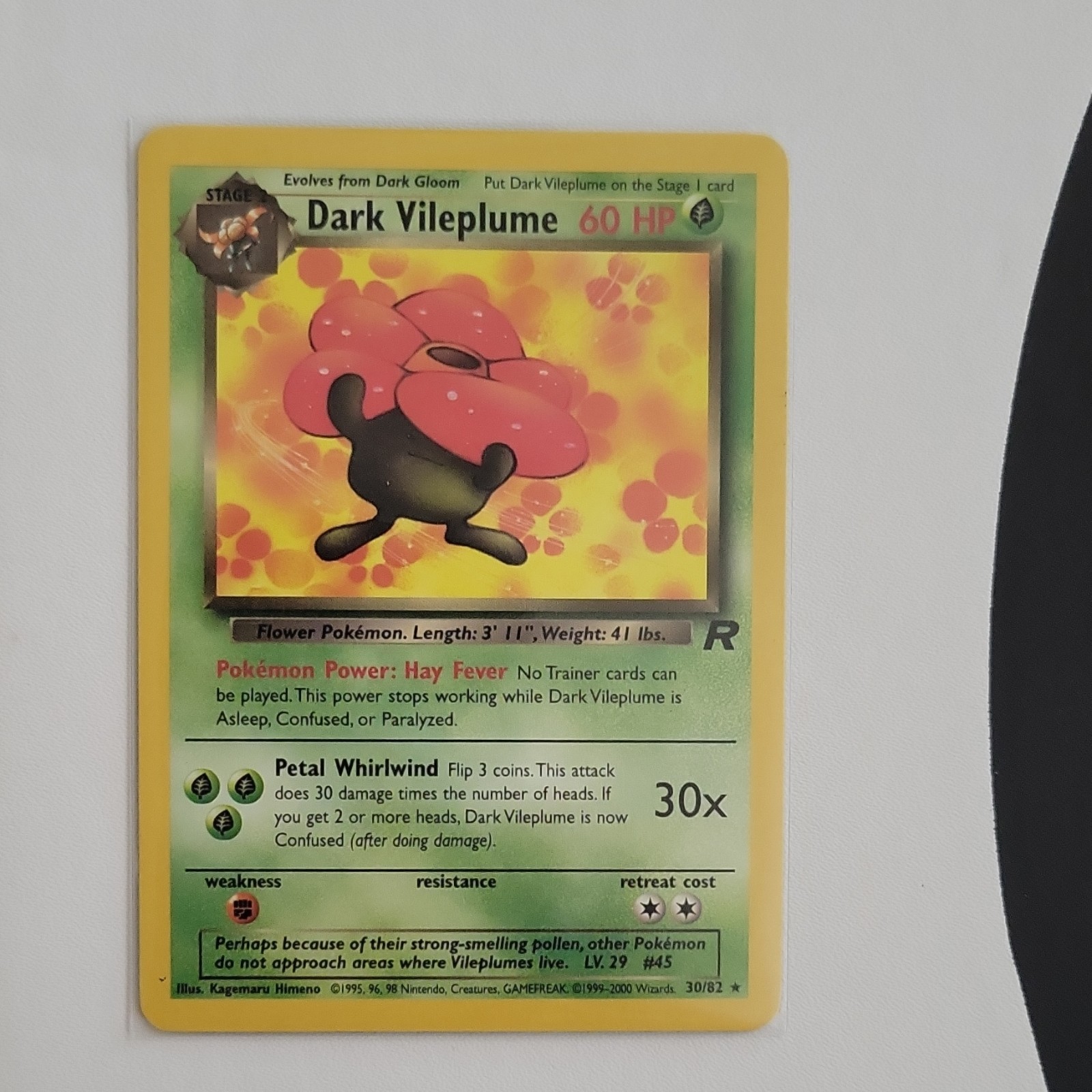 Pokémon TCG Dark Vileplume 30/82 Team Rocket Rare Unlimited 2000