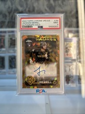 Jackson Merrill 2024 Topps Chrome Update Sapphire Gold Auto /50 Psa 9