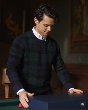 Polo Ralph Lauren Plaid Washable Merino Wool Sweater Mens M  268 100 wool