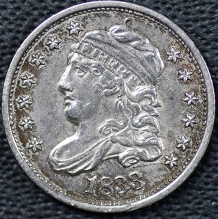 1833 Capped Bust Half Dime AU Scratch