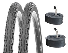 2x Kenda K197 schwarz 40-622 700x38C Trekking Fahrradreifen + 2 AV SCHLÄUCHE 28"