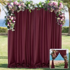 2 PCS 10x10 Ft Burgundy Backdrop Curtains For Parties Weddings Stage Drapes