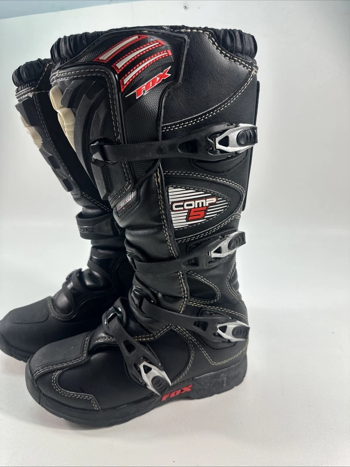 Botas Fox Racing Comp 5 Motocross MX Moto Moto Moto Moto Motocicleta Montar ATV Negras Hombres Talla 8 Foto 2 de 4